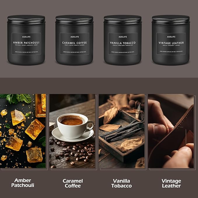 Scented Candles Set - 8 Pack Soy Jar Candle for Home Scented, Aromatherapy Candle Gifts for Men, Women and Birthday, Masculine Home Fragrance Candle - Bloomnest