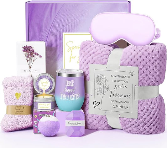 Valentines Day Gifts for Her Women Daughter Girlfriend Wife, Happy Birthday Gifts for Women Mom Her Friend Sister Wife Grandma, Self Care Gift Get Well Relaxing Spa Galentines Day Gift Basket Set - Bloomnest