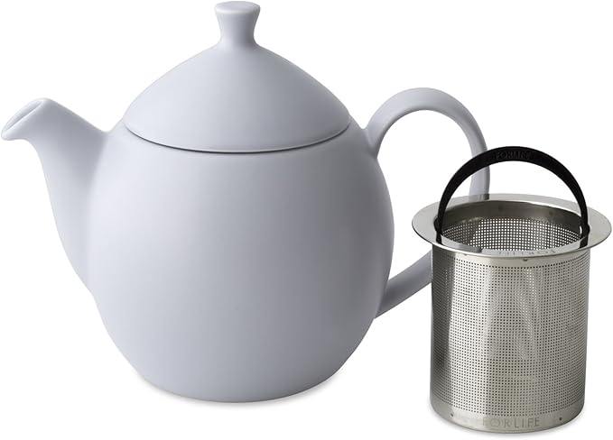 FORLIFE Dew Teapot with Basket Infuser, Lavender Mist, 14 oz/414ml