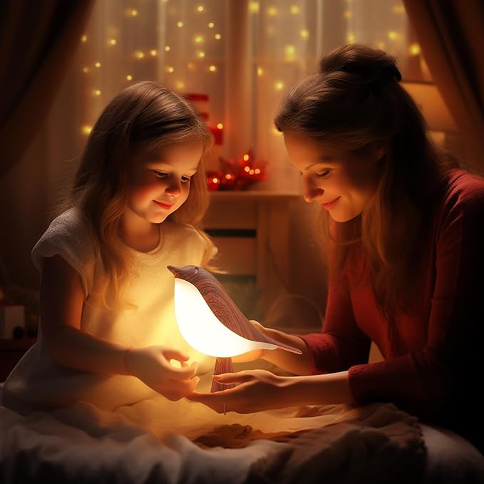 VViN 2 in 1 Small Desk Lamp, Bird Cordless Table Lamp with 3 Color Temperature Dimmer and Touch Sensor - Rechargeable Battery Night Light for Kids, Bedroom, Bedside, and Outdoor Use - Bloomnest