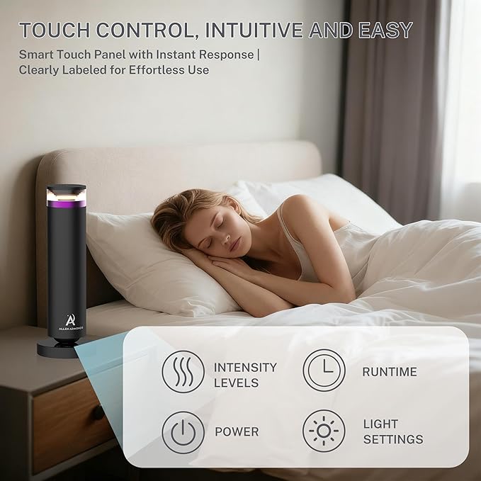 Waterless Scent Diffuser, Essential Oil Diffuser for Large Room up to 1500 Sq Ft with Warm White Breathing Light, Remote and Touch Control, No Oils Included, for Home Office Hotel