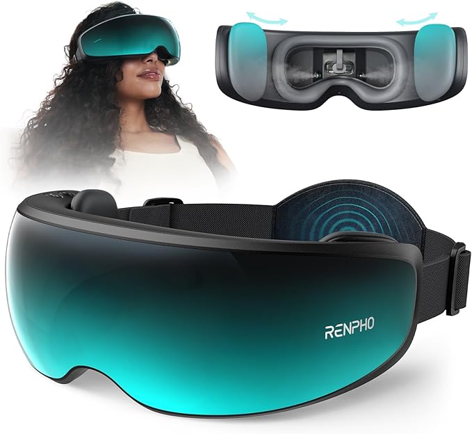 RENPHO Eyeris Caligo Eye Massager with Mist & Temple Massage, Christmas Birthday Gifts for Women Men Mom Dad Her,FSA Eligible HSA Temple Massager for Migraines,Head Circumferences 21.7in to 27.5in - Bloomnest