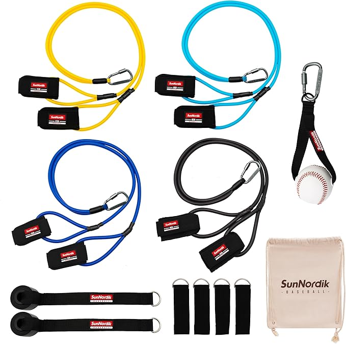 Resistance Bands for Pitchers, Baseball & Softball Training Equipment for Improving Arm Strength & Pitching Training, Baseball Pitching Bands for All Skill Levels - Bloomnest