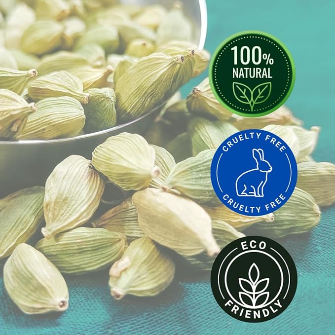 GreenHealth Cardamom Essential Oil - 100% Pure & Uncut - 2 fl oz Amber Glass Bottle w/Cap Greenals