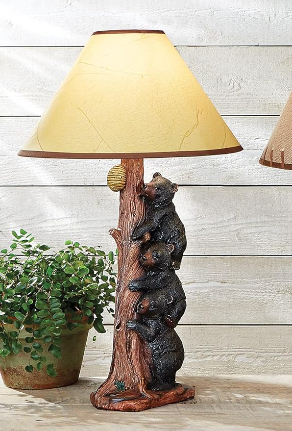 BLACK FOREST DECOR Three Black Bears Table Lamp - Bloomnest
