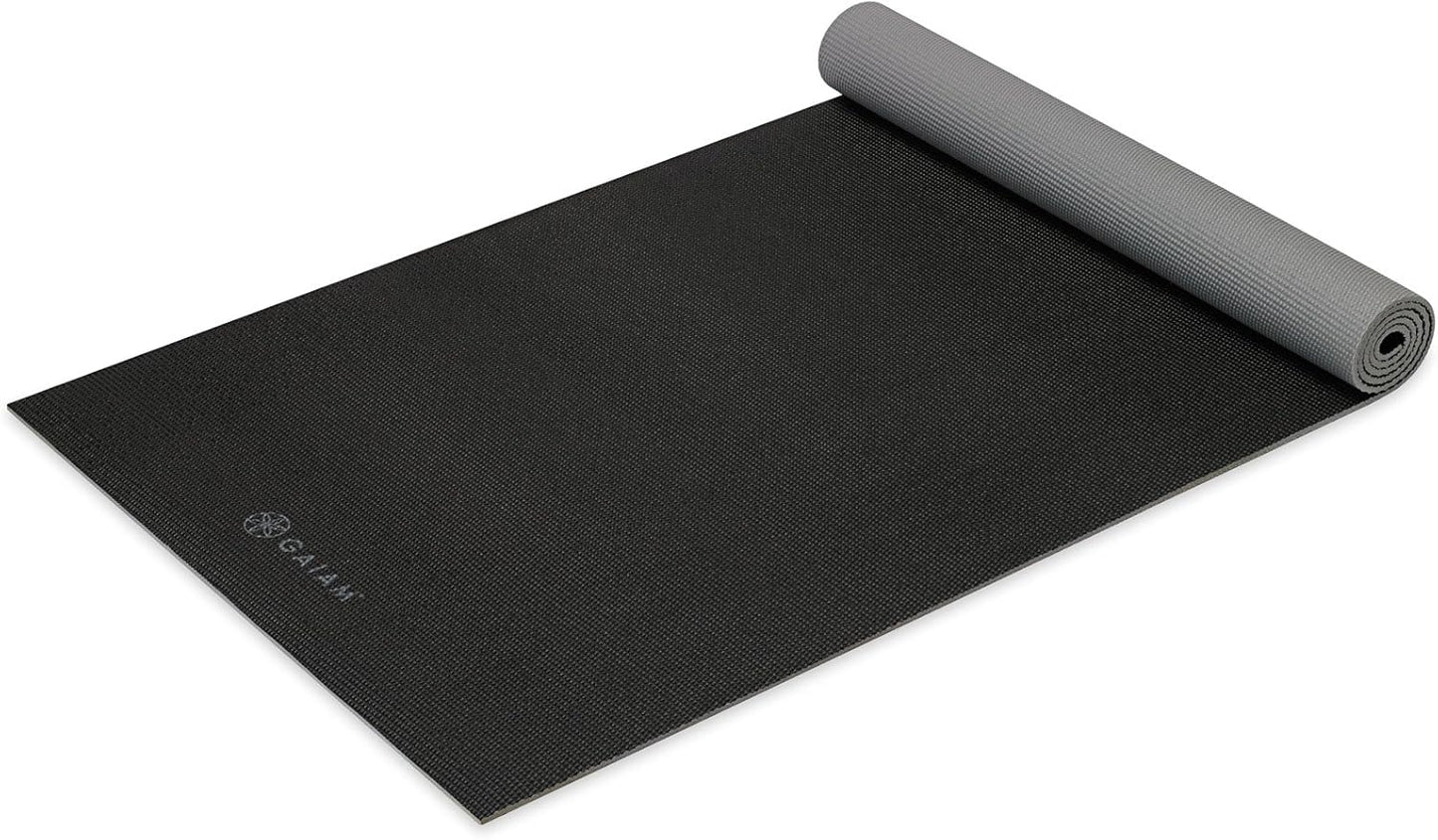 Gaiam Solid Color Yoga Mat, Non Slip Exercise & Fitness Mat for All Types of Yoga, Pilates & Floor Exercises