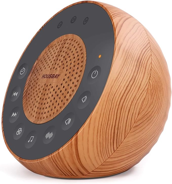 Housbay White Noise Machine with 31 Soothing Sounds, 5W Loud Stereo Sound, Auto-Off Timer, Adjustable Volume, Sleep Sound Machine for Baby, Kid, Adult -Wood Grain - Bloomnest