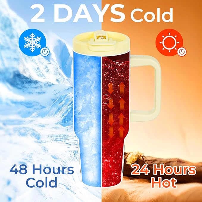 ProTour 100% Leakproof 40 oz Tumbler with Handle & 4-in-1 SipSwig Lid | Built-In Flip Straw & External Stainless Steel Straw | Insulated Stainless Steel Cup | BPA-Free | Black & White Checkered - Bloomnest