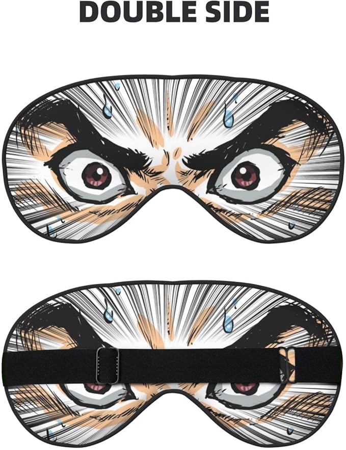 Sleep Eye Mask Cartoon Eyes Sleep Mask for Women Men Comfortable Eye Mask with Adjustable Strap Soft Eye Cover Blindfold for Travel Yoga Nap Shift Work - Bloomnest