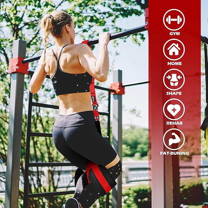Pull Up Assistance Bands, Adjustable Heavy Duty Resistance Band for Pull Up, 3 Pull Up Bands, Comfortable Fabric Feet/Knee Rest, Assistance Bands for Pull-Up, Home Fitness, Body Stretching - Bloomnest