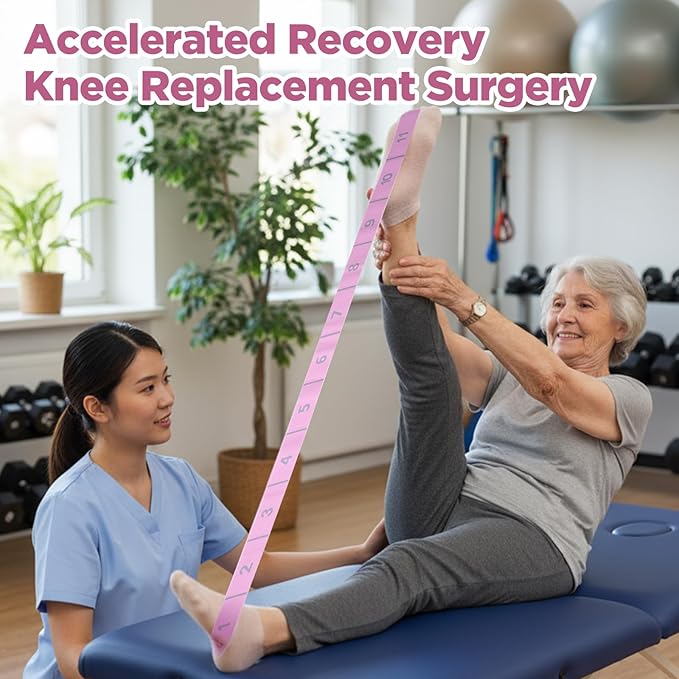 Stretching Strap with 11 Loops Yoga Stretch Strap for Physical Therapy Pilate Ballet Dance Non Slip Exercise Stretch Band for Hamstring Leg Stretching Flexibility (Pink) - Bloomnest