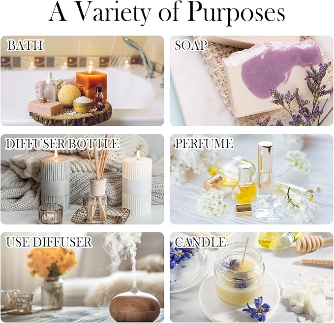 Pure Essential Oils for Diffusers for Home, Skin, Candle and Soap Making, 20 Scents - Tea Tree, Lavender, Lemon, Peppermint, Eucalyptus, Cinnamon, Rose and More, Aromatherapy Oils/ 5 ML - Bloomnest
