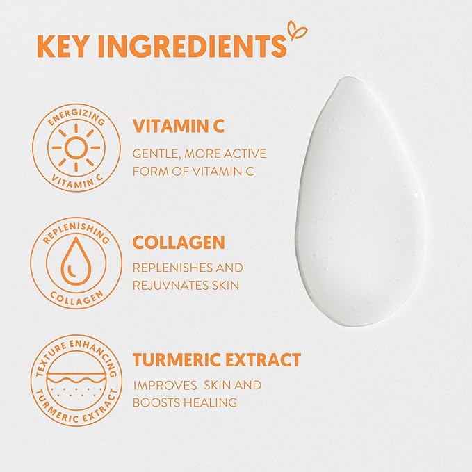 By Nature Vitamin C + Collagen Face Serum - Restore and Energize Tired Skin with Brightening Vitamin C, Plumping Collagen, Plus Texture Enhancing Turmeric - Premium Skin Care Serum for Face - 3fl. oz. - Bloomnest