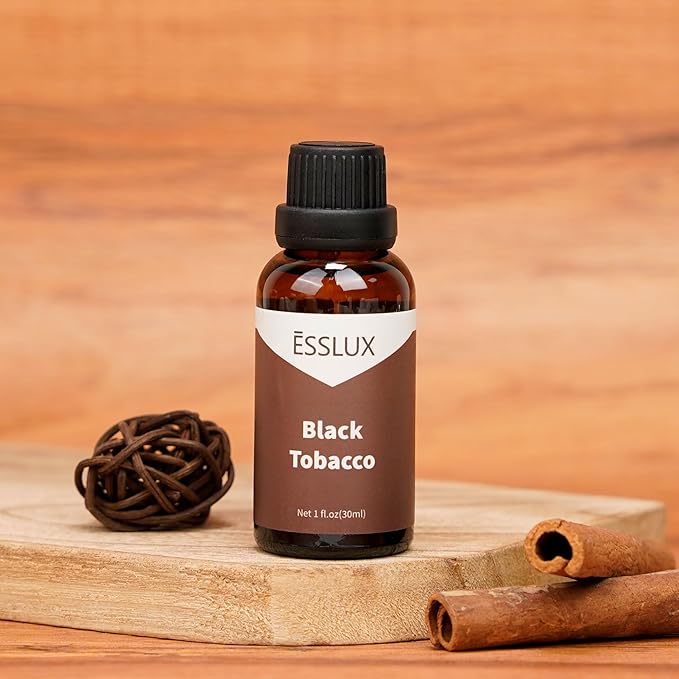 Black Tobacco Fragrance Oil - ESSLUX Essential Oils for Diffuser, Candle Soap Making Scents, Aromatherapy Scented Massage, Perfume for Humidifier Home Fragrance, 1 fl oz - Bloomnest