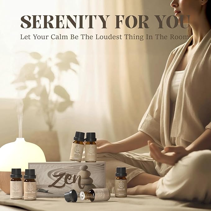 ARVIDSSON Zen Essential Oils Set, Nautal Tranquil Essential Oil for Diffusers for Home - Zen Garden, Lavender Dream, Serene Spa, Citrus Mint, Tranquil Wood, Herbal Chill, Gift for Women - Bloomnest