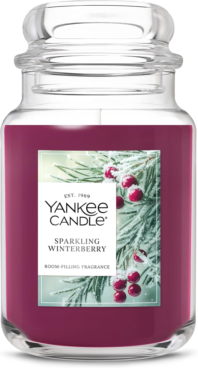 Yankee Candle Sparkling Winterberry Scented Candle, 22oz Large Jar with up to 150 Hour Burn Time, Giftable, Holidays - Bloomnest