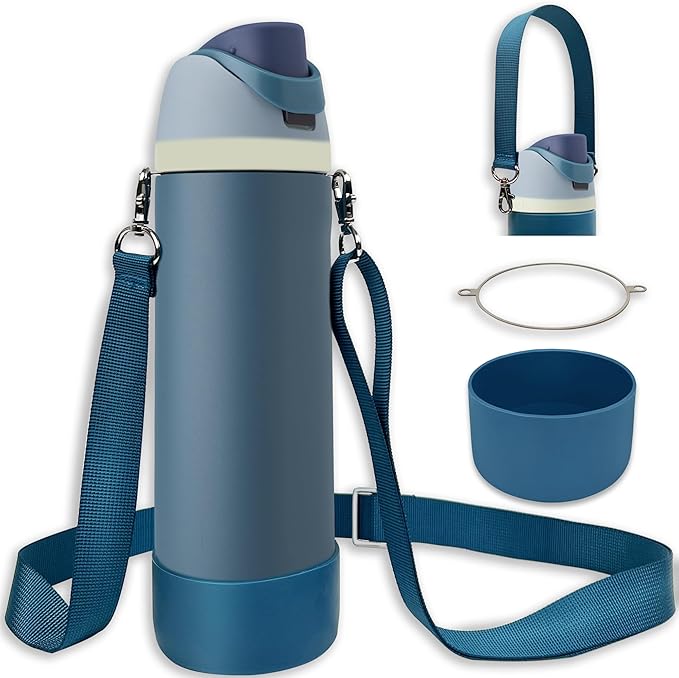 Silicone Boot Set for Owala Water Bottle 24 oz, 32 oz, 40 oz - Includes Non-Slip Sleeve, Shoulder Strap & Handle Strap, Perfect Owala Accessories, Fits Owala Tumbler, Owala FreeSip, Candy Coated SITKOL