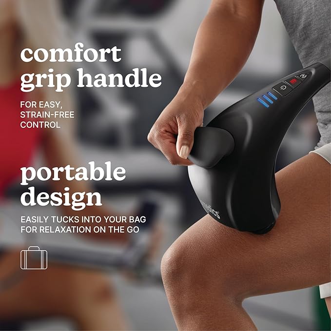 Homedics Handheld Back Massager, Dual Heated Nodes, Neck, and Body Percussion Massager with Interchangeable Nodes to Release Back, Neck, Shoulder Leg and Foot Tension - Bloomnest
