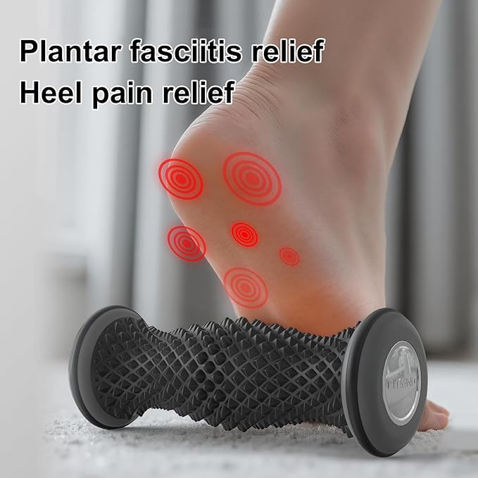 Foot Roller Massager for Plantar Fasciitis, Arch and Heel Pain Relief，Portable and Silence, Deep Tissue Foot Massager Roller Tool to Improve Circulation and Relieve Tension-Black - Bloomnest