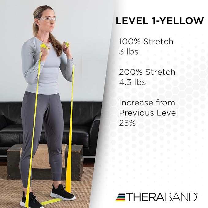 THERABAND Resistance Band, Black, Special Heavy, 50-Yard Roll, Latex Elastic Band for Exercise - Bloomnest