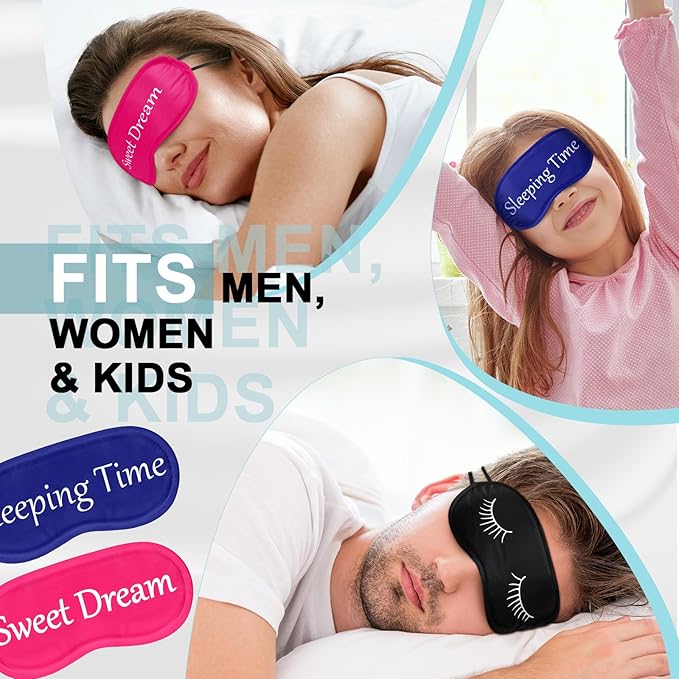 Eurzom 20 Pieces Funny Eye Sleeping Mask Bulk with Adjustable Strap Blackout Eye Sleep Mask for Night Blindfold Cover for Women Men(Fresh Colors) - Bloomnest