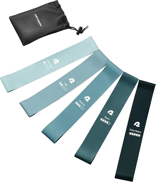 Retrospec Activate Resistance Loop Band Set for Working Out, Home Fitness, Toning, Stretching & Exercise - Lightweight & Portable for Men & Women - Bloomnest