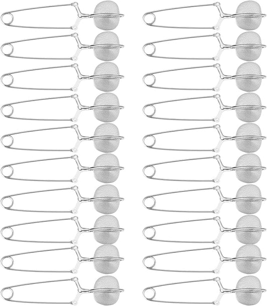 Yinder Loose Leaf Tea Infuser Stainless Steel Mesh Snap Tea Ball Strainers with Handle Metal(Silver)