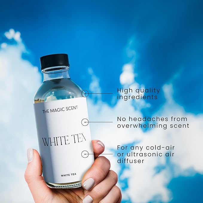 The Magic Scent White Tea Diffuser Oil - Hotel & Home Luxury Scents - Diffuser Oil Scents for Home Designed for Use in All Diffusers - 4 fl oz, 120 mL - Bloomnest