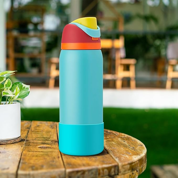 2PCS Silicone Water Bottle Boot for Owala 24oz 32oz 40oz, Anti-Slip Protective Sleeve Bottom Bumper Protector for FreeSip, Twist, and Flip Stainless Steel Water Bottles Alwenid