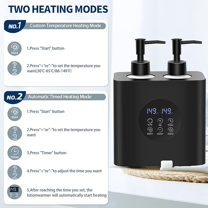 Lotion Warmer, Yofuly Massage Oil Warmer for Massage Therapy, Electric Massage Oil Heater with Four Oil Bottles, Portable Cream Warmer Heated Dispenser for Spa, Salon and Home Use, Matt Black - Bloomnest