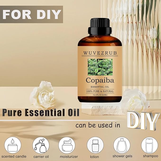 Copaiba Essential Oils, 240ML Pure and Natural Essential Oil for Aromatherapy Diffuser - Copaiba /8 Fl Oz - Bloomnest