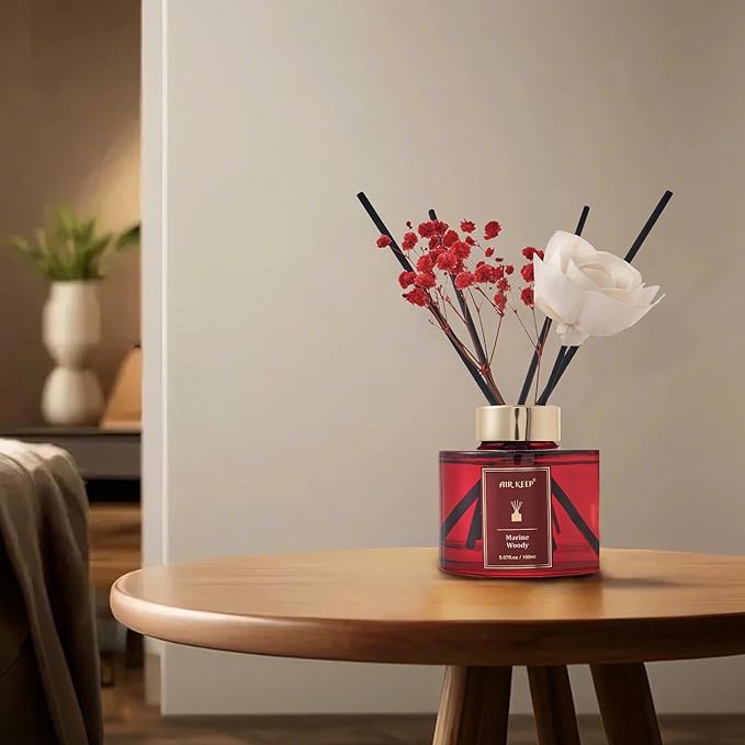 Airkeep Flower Reed Diffusers Set, 5.07 oz Pineapple/Rose/Cedarwood Scented Oil Diffuser with 8 Reed Sticks, Home Fragrance Diffuser Gift Set for Bathroom & Office Decor 150ml - Bloomnest