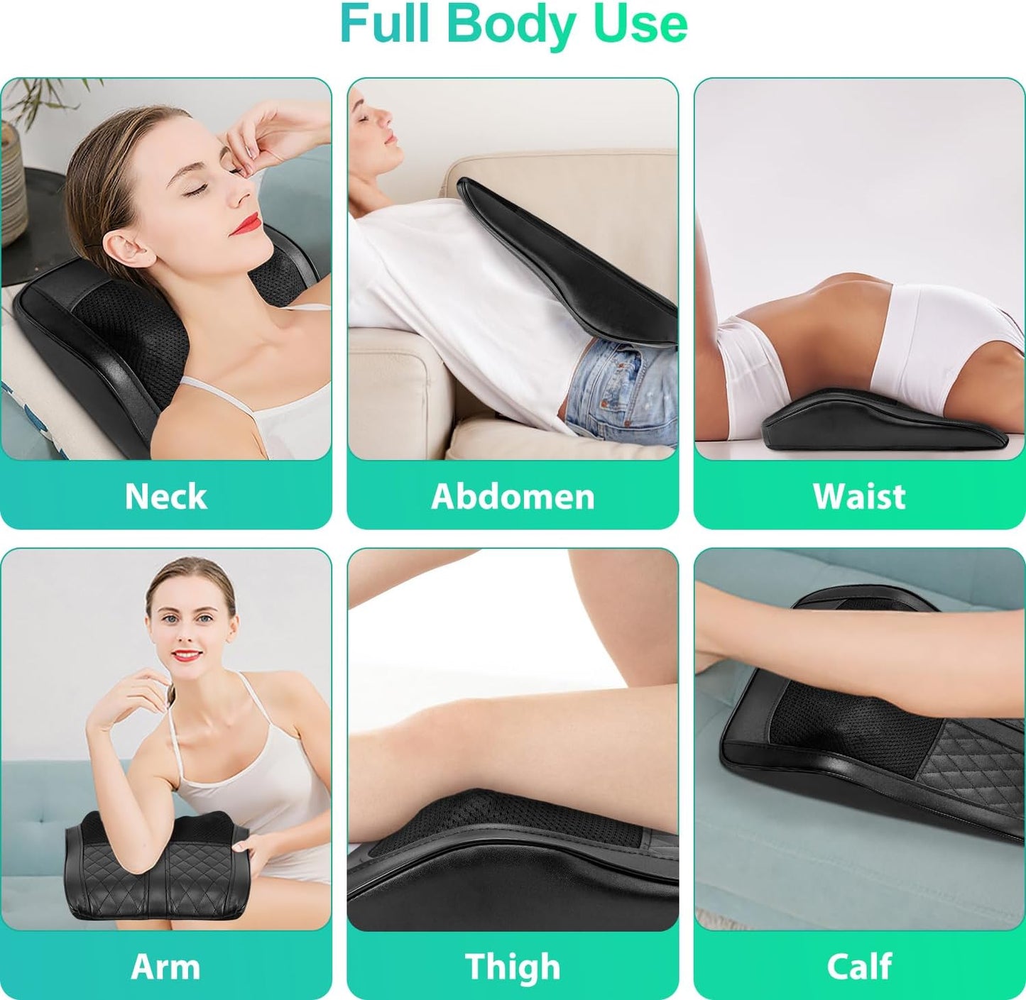 Back Massager for Back Pain Deep Tissue, Shiatsu Neck and Back Massager with Heat, 3D Kneading Massage Pillow for Shoulder, Leg, Gifts for Men,Women