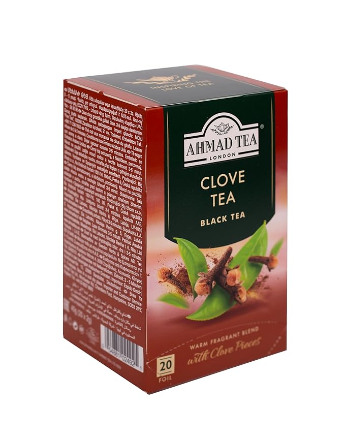 Ahmad Tea Black Tea, Clove Teabags, 20 ct (Pack of 6) - Caffeinated & Sugar-Free - Bloomnest