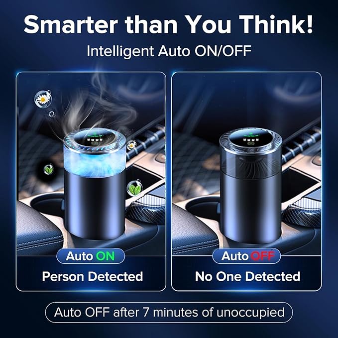 Smart Car Air Freshener & Car Diffuser with Auto On/Off, RGB Light (Scent Lasts 3 Months) - Aroma para Carros for Men, Women, Office & Bedroom（Cologne） - Bloomnest