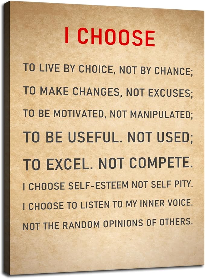 I Choose Entrepreneur Quotes Motivational Wall Art Inspirational Poster for Office Inspiration Canvas Painting Prints Wall for Living Room Bedroom Home Decor Framed Artwork [30''W x 40''H] - Bloomnest