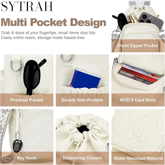 Water Bottle Bag Crossbody，Insulated Water Bottle Purse Crossbody Water Bottle Holder with Strap 40 oz SYTRAH
