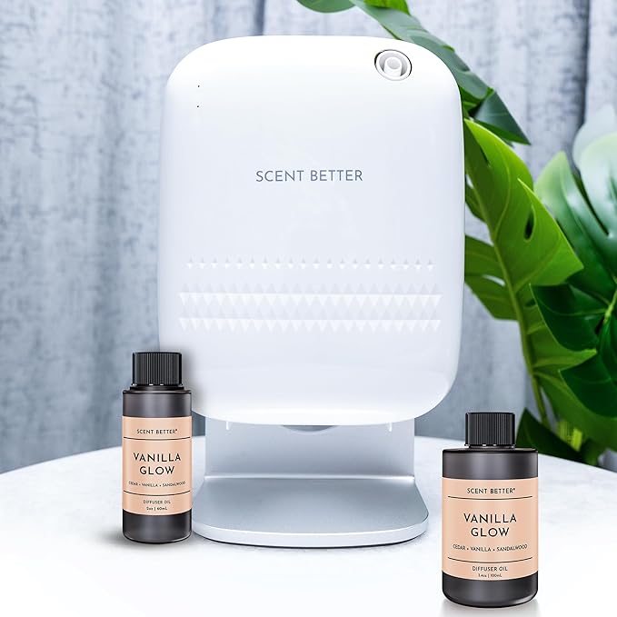 Scent Better Vanilla Glow Aroma Essential Oil Blend: an Aromatherapy Blend of Vanilla, Amber, and Sandalwood for Ultrasonic Diffusers & Nebulizers (2 Fl Oz, 60 mL) - Bloomnest