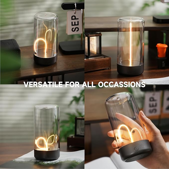 AUGE LIGHT Mini Minimalist Table Lamp Cordless LED Desk Lamp Rechargeable Modern Night Lights Portable Nightstand Lamps Unique Ambient Light Mood Lighting for Bedroom, Beside, Nursery - Bloomnest