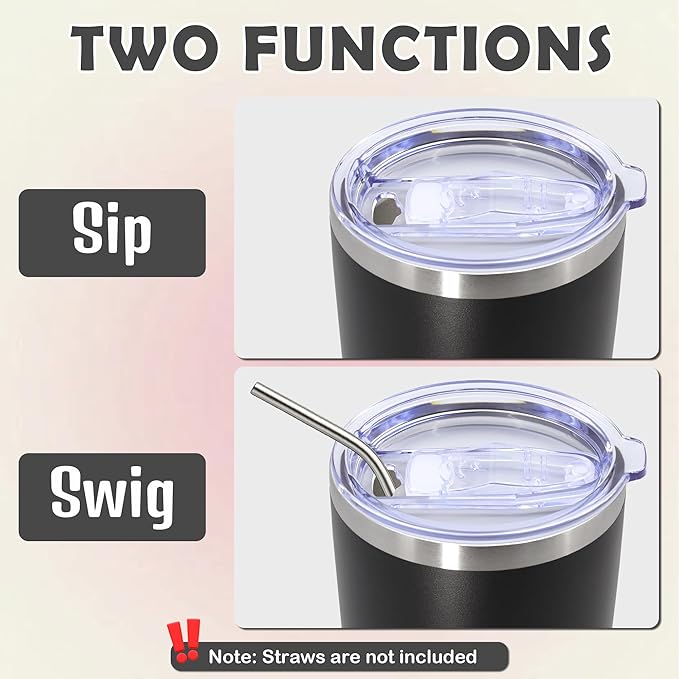 20oz Tumbler Bulk Stainless Steel Tumbler Cup with Lid Vacuum Insulated Double Wall Travel Mug, Durable Powder Coated Travel Coffee Tumbler Mug for Hot & Cold Drinks, Black,12 Pack