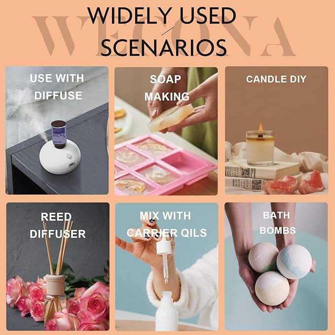 Fall Essential Oils Set - Pure Plant Extracts, Oil Diffuser Essential Oils, Essential Oils for Diffusers for Home, Includes Citrus Burst, Freshness, Cozy Reunion, Fiesta, Leaf Aroma, Aromatic WECONA-NaturalRemedies