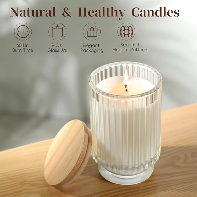 Sage Citrus Candles for Home Scented, Over 70 Hour Burn Time Large Aromatherapy Jar Candle with Lid, Home Fragrance Soy Candle for Women & Men - Bloomnest