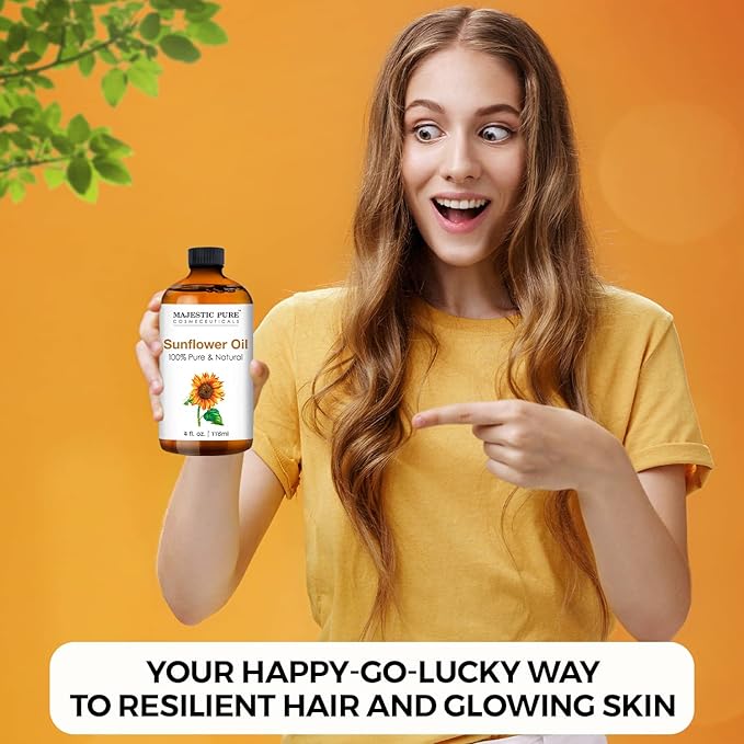 Majestic Pure Sunflower Essential Oil with Glass Dropper - Huge 4 Fl Oz - 100% Pure and Natural Black Pepper Oil - Premium Grade Essential Oils for Diffuser, Aromatherapy, Soap and Candle Making - Bloomnest