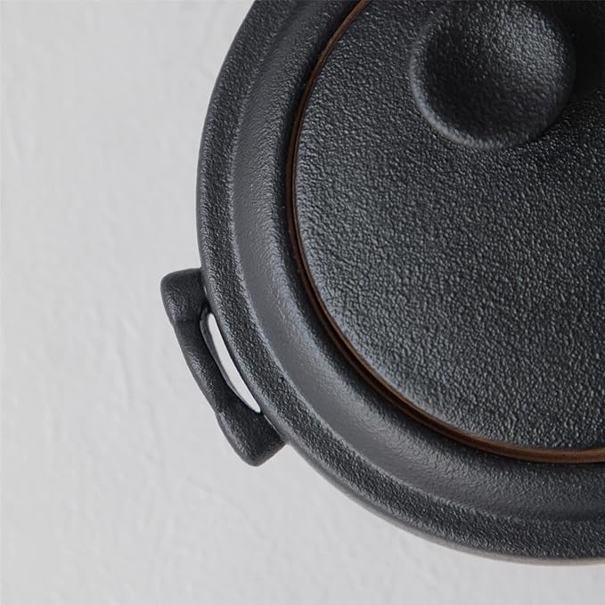 HEER Chinese Travel Gaiwan Tea Set for One, Ceramic Small Kungfu Teapot with Teacup for Adults, Black Japanese Style Tea Accessories Birthday Gift for Tea Lovers. - Bloomnest