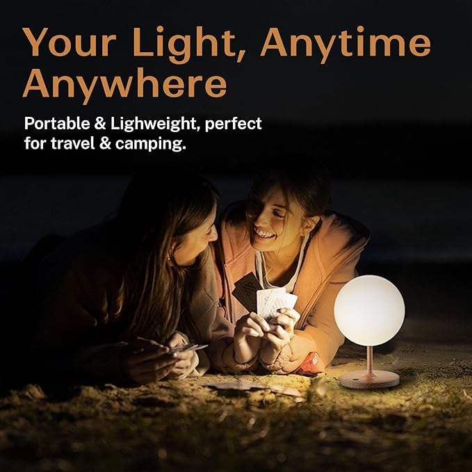 Cordless Lamp, 5000mAh Battery Operated Rechargeable Table Lamp with Power Bank, Touch Dimmable 3 Color Temperatures, IP44 Waterproof Shower Lamp for Kitchen, Bathroom, Indoor Or Outdoor Use 9.6in - Bloomnest