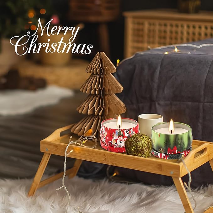 24Pack Christmas Scented Candle Tins Gift Set - Soy Wax Festive Aromatherapy Candles 2.5oz- Smokeless Long Lasting Burn time for Christmas Gifts Holiday Decor & Gifting. - Bloomnest