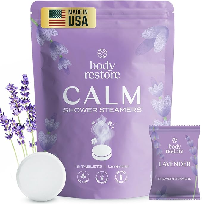 Body Restore Shower Steamers Aromatherapy 15 Pack – Valentines Day Gifts for Her and Him, Birthday Gifts for Women and Men, Relaxation, Stress Relief, Self Care – Lavender - Bloomnest