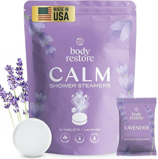 Body Restore Shower Steamers Aromatherapy 15 Pack – Valentines Day Gifts for Her and Him, Birthday Gifts for Women and Men, Relaxation, Stress Relief, Self Care – Lavender - Bloomnest