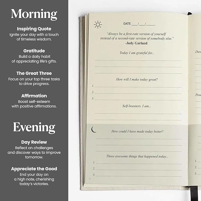 The Original Gratitude Journal 2026 - 5 Minute Gratitude Practice with Inspiring Quotes and Mindful Prompts for Affirmation, Reflection & Wellness - Daily Happiness Journal for Women & Men by Thankful Path - Bloomnest