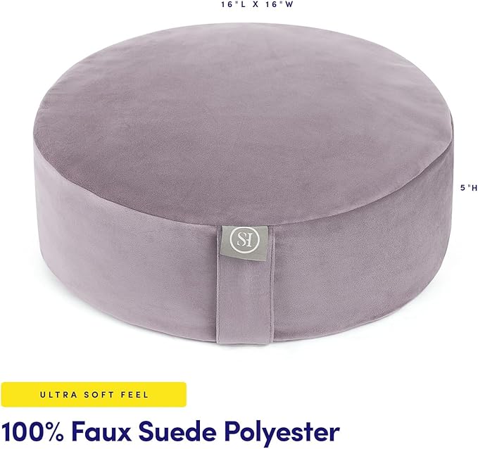 Meditation Cushion Bolster Pillow for Restorative Yoga – Supportive Cushion for Meditation, Pilates, and Relaxation – Filled with Buckwheat Hulls - Removable Cover - Bloomnest